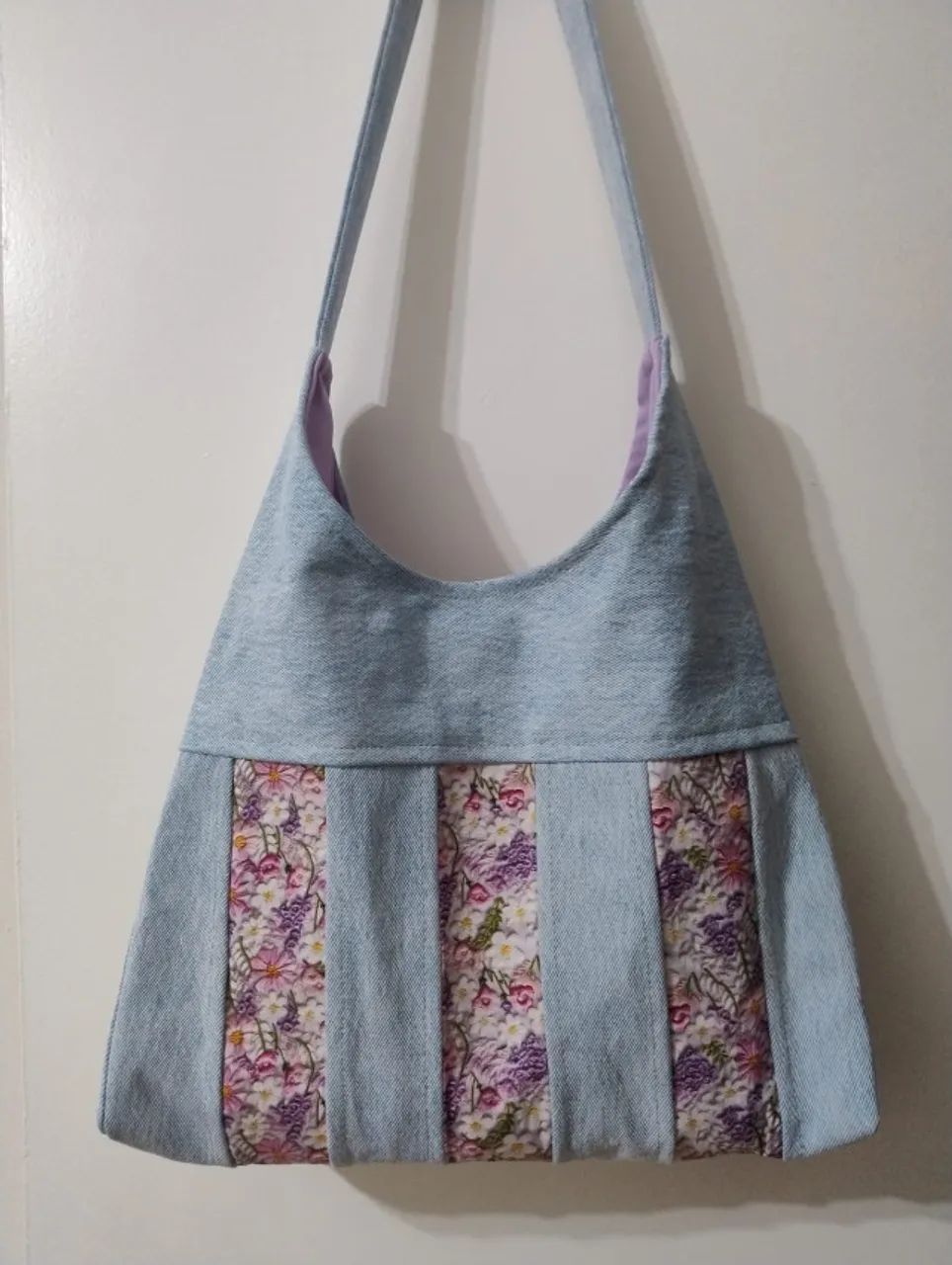 Bolsa em Jeans e Brim Artesanal modelo único Cod 093 - Foto 2