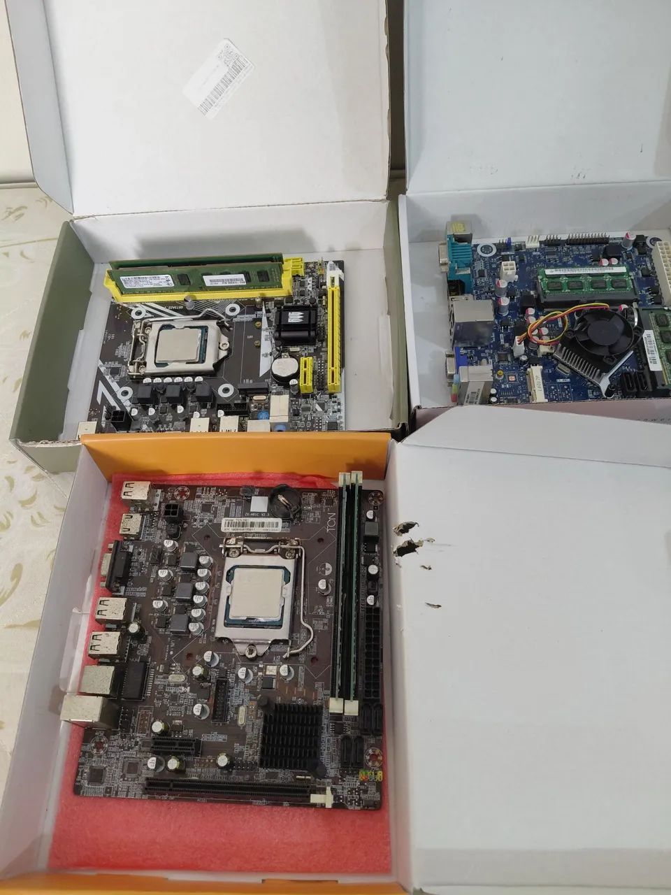 3 kit placa mãe + processador + ram 
