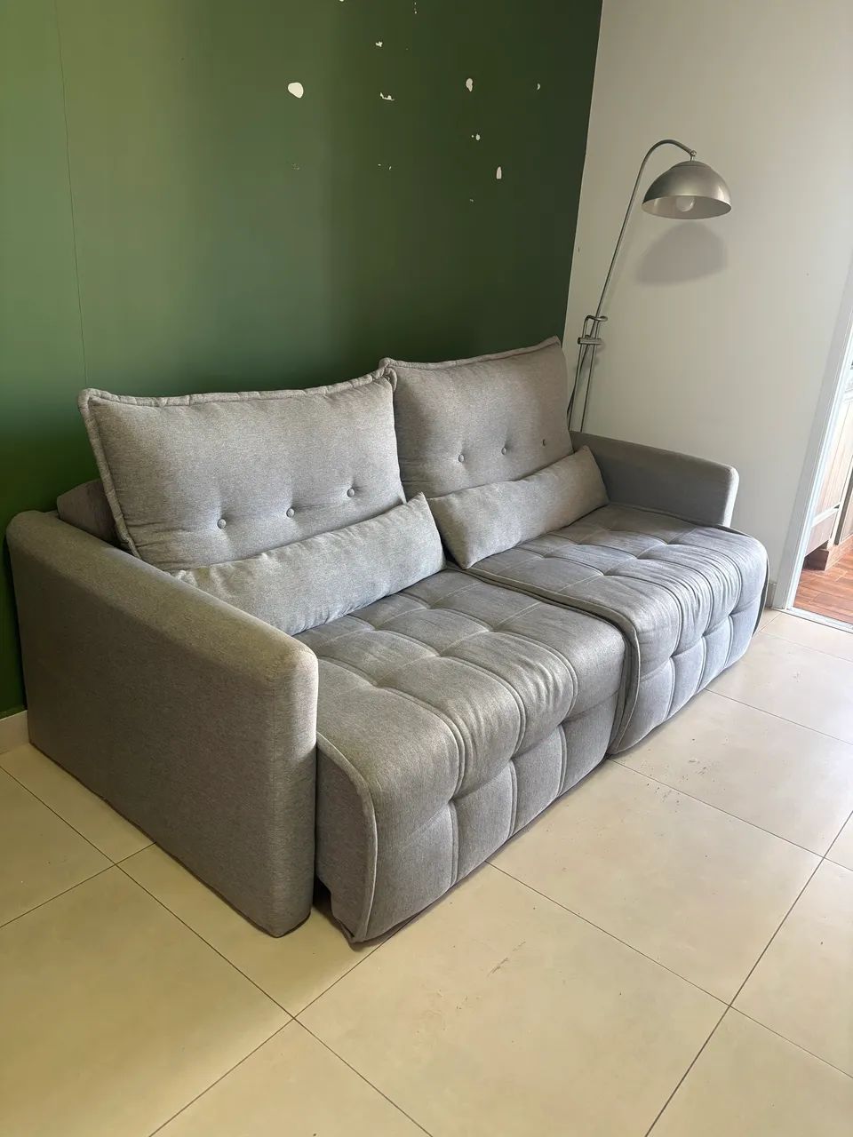 Sofá cama Retrátil Linho 215cm