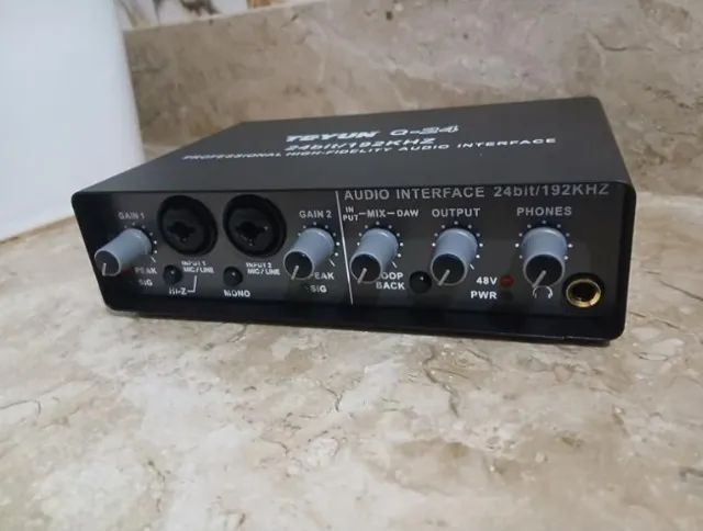 Interface de Áudio Placa de Som Teyun Q-24 - 24-Bit/192kHz USB - Foto 3