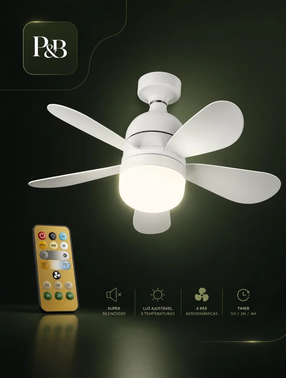 Lâmpada de LED com ventilador bivolt