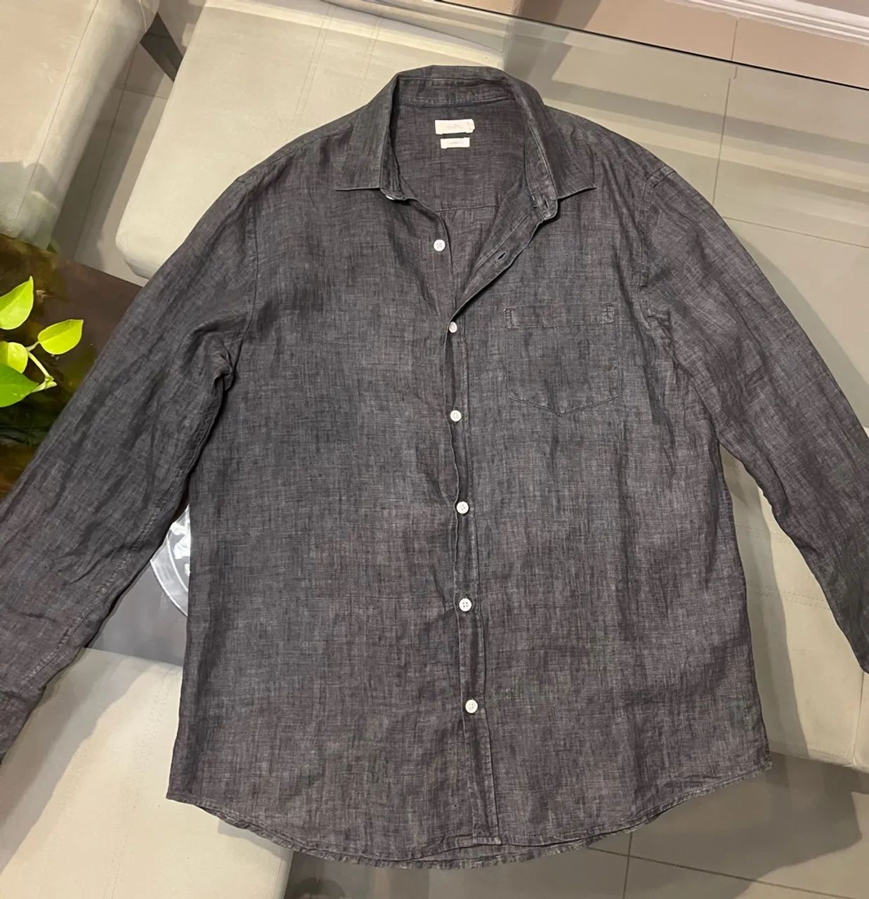 camisa 100% linho foxton