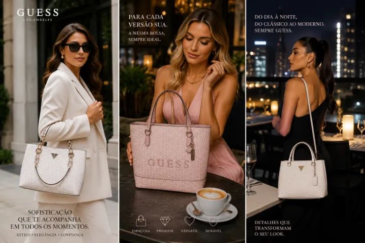 BOLSA GUESS ALÇAS DUPLAS - IMPORTADA - ORIGINAL - Foto 3