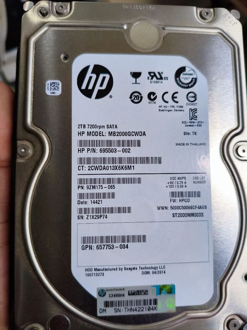 HD 2tb 7200 rpm HP