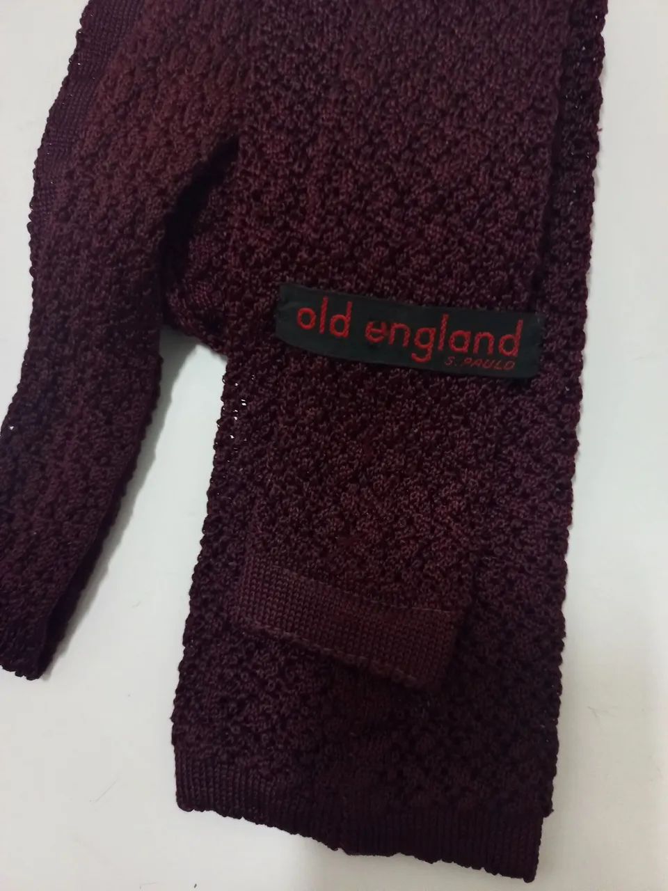 Gravata Old England 100% Tery Lene vintage em tricô 