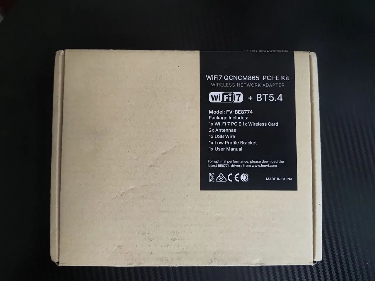 Adaptador Wi-Fi 7 FENVI QCNCM865 PCIE BT5.4 até 5.8Gbps Tri-band com Qualcomm para Win11 - Foto 2