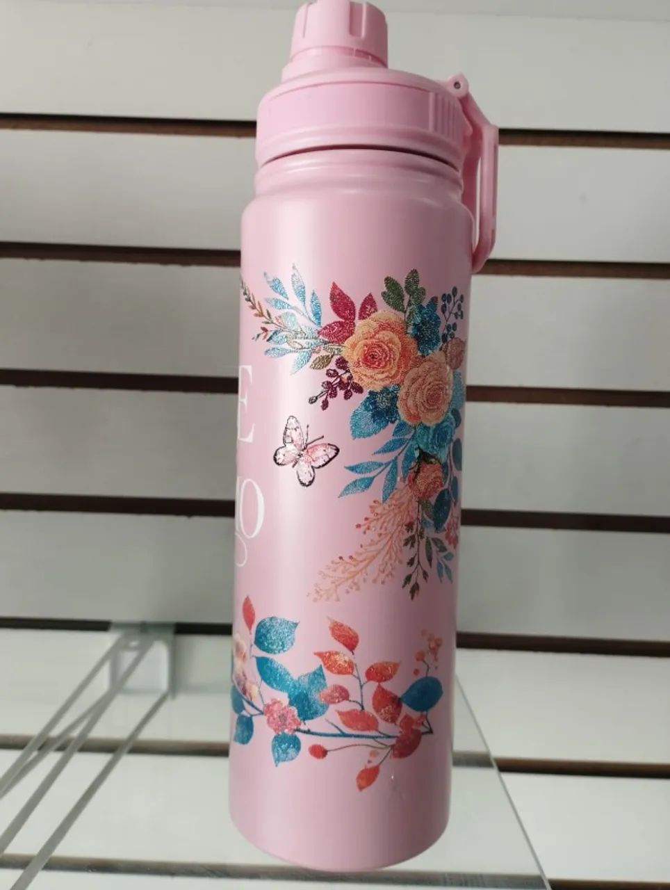 ? Garrafa Squeeze 750ml Rosa ?Mãe Te Amo? - Prática, Linda e Funcional! ? - Foto 2
