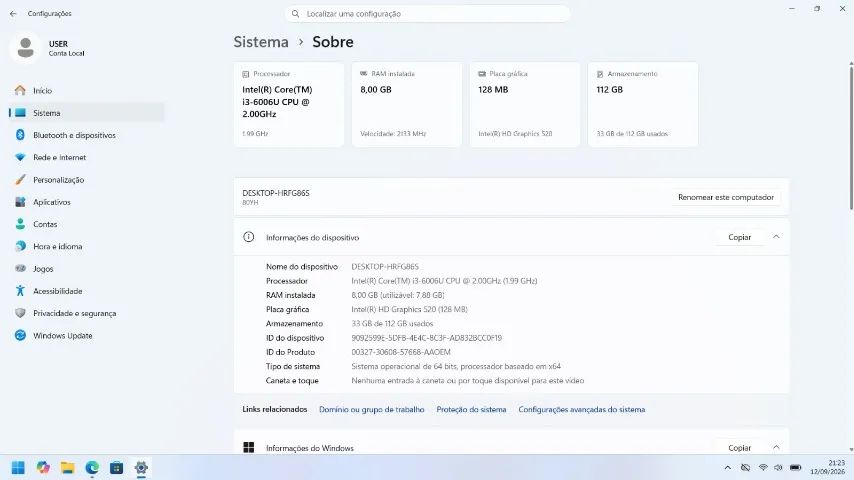 Notebook lenovo Ideapad 330 I3 6º Geração SSD 120GB + 8GB RAM - Foto 2