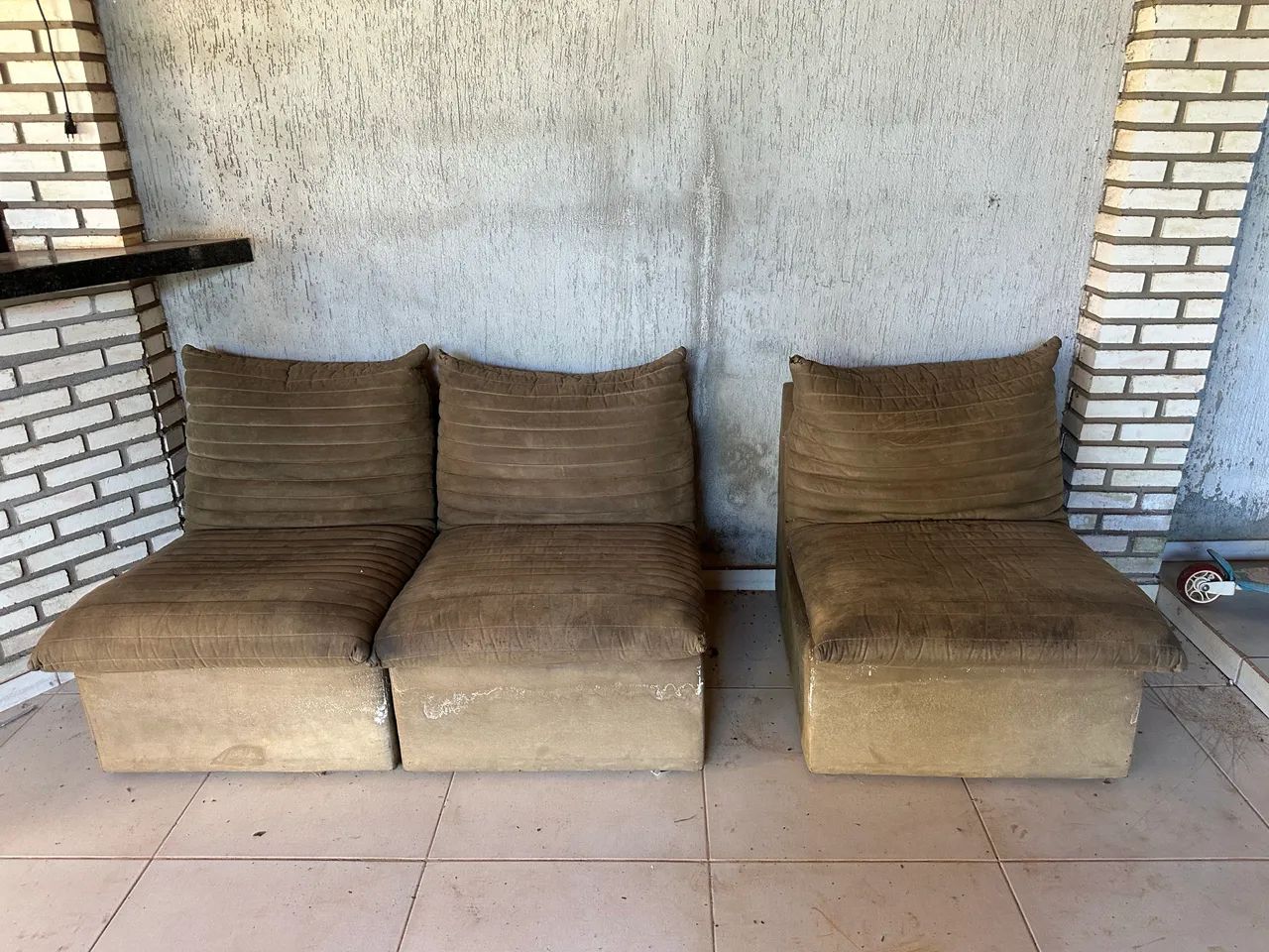 Sofá Modular 3 Lugares (Estilo Gomos) - Ideal para Varanda / Área de Lazer