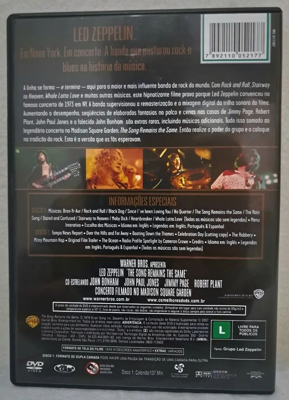 DVD Duplo Led Zeppelin - The Songs Remais The Same - Foto 2