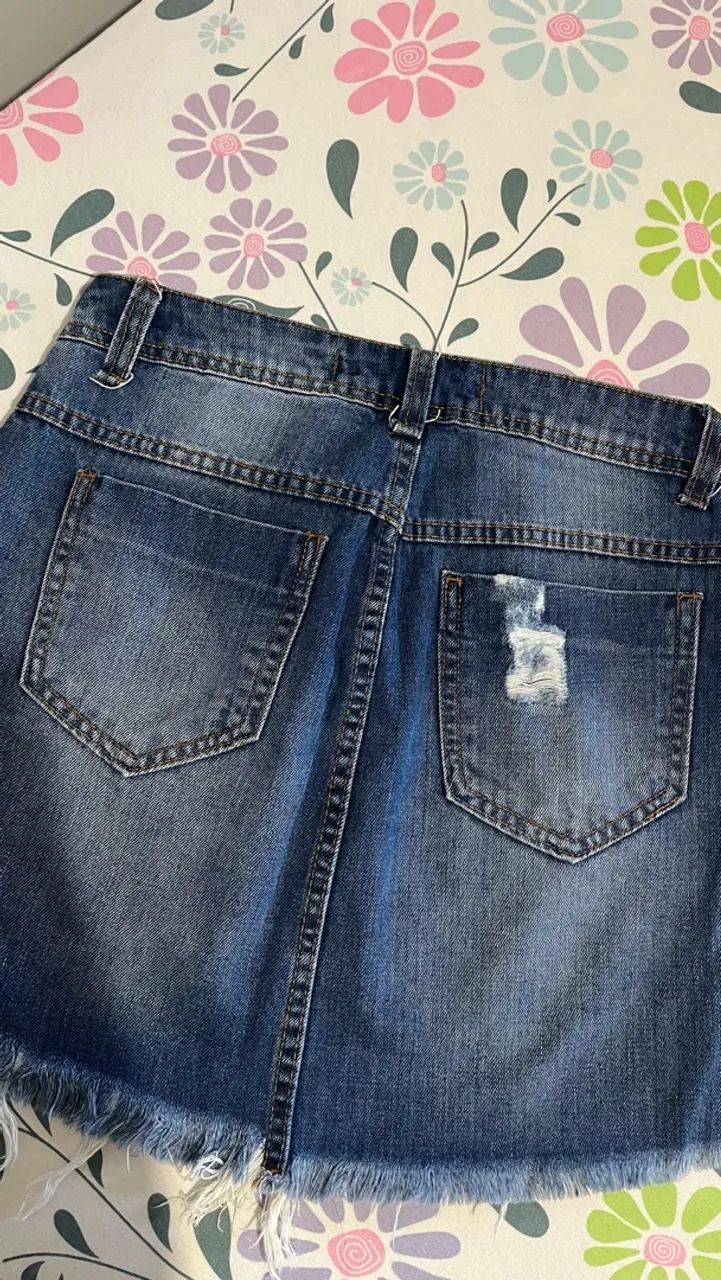 Saia jeans feminina  - Foto 2