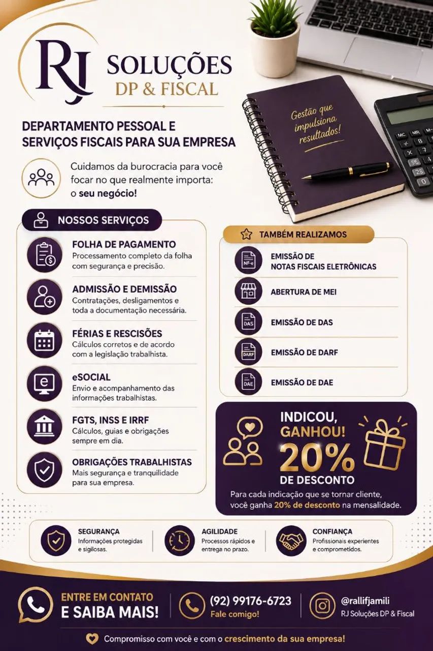 Departamento Pessoal e fiscal
