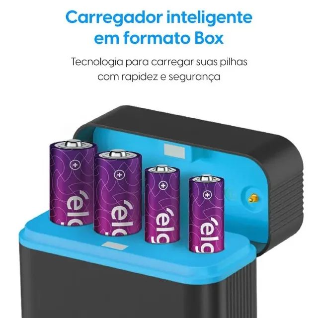 Carregador Elgin Usb-c 46rscusbcx04 4 Pilhas Aa/aaa 5v - Foto 4