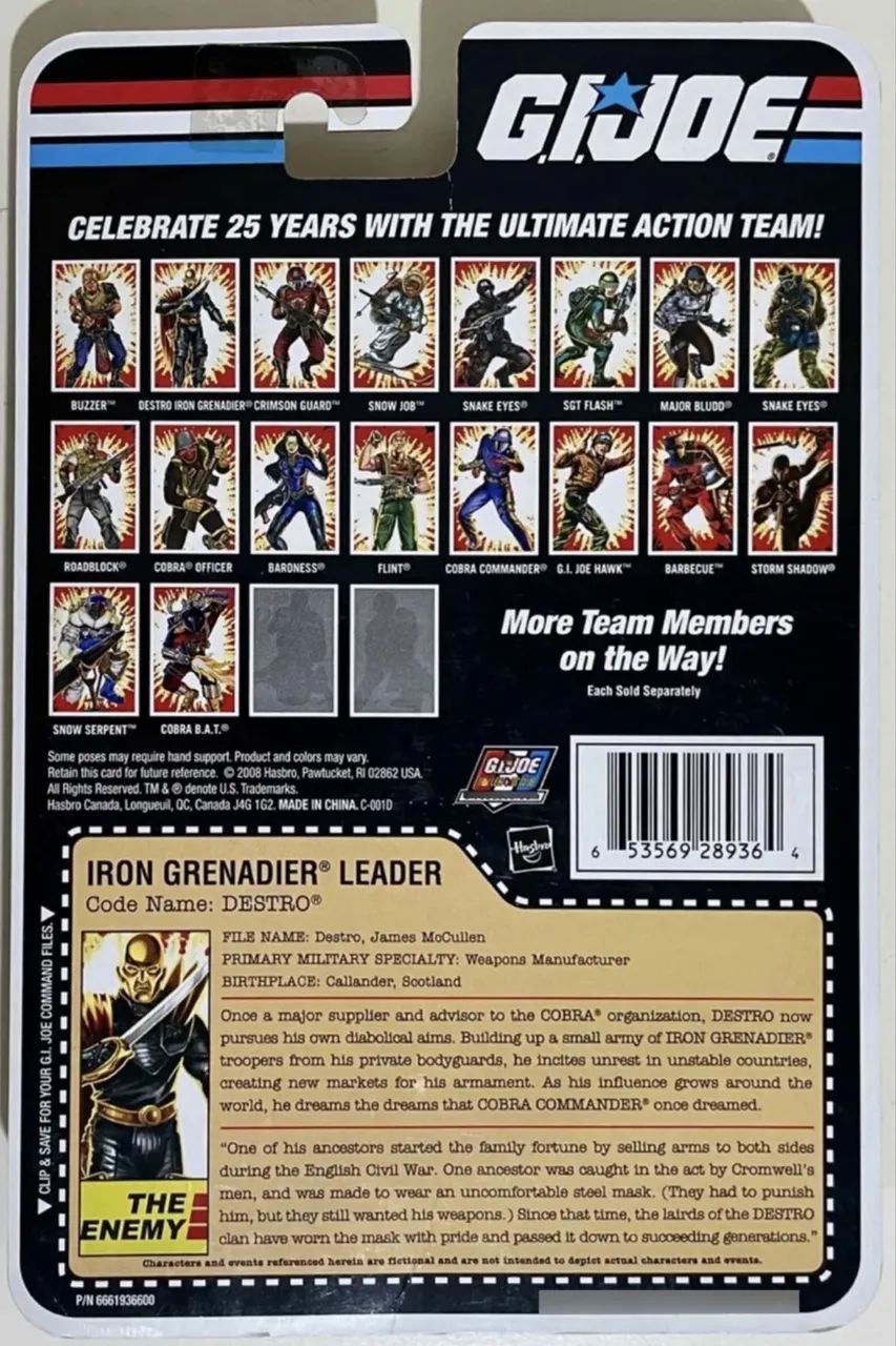 Figura G.I. Joe 25th: Cobra Destro Iron Grenadier Leader - Hobbies