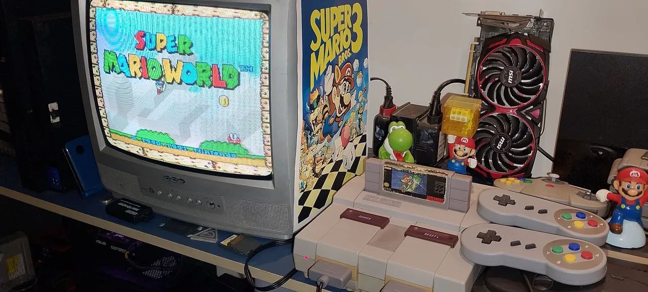 Super Nintendo + Super Mario word original 