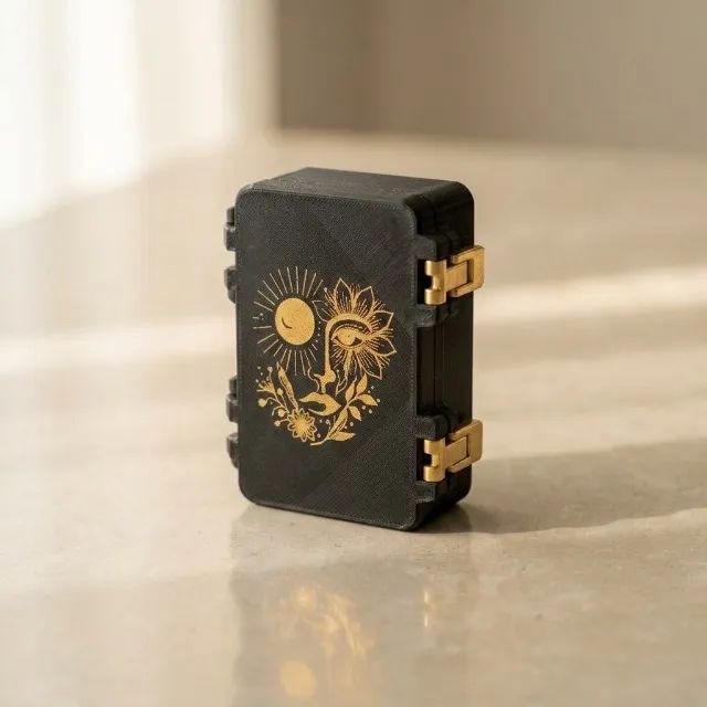 Porta Baralho Tarot Deck Box Caixa Com Trava Super Segura - Foto 2
