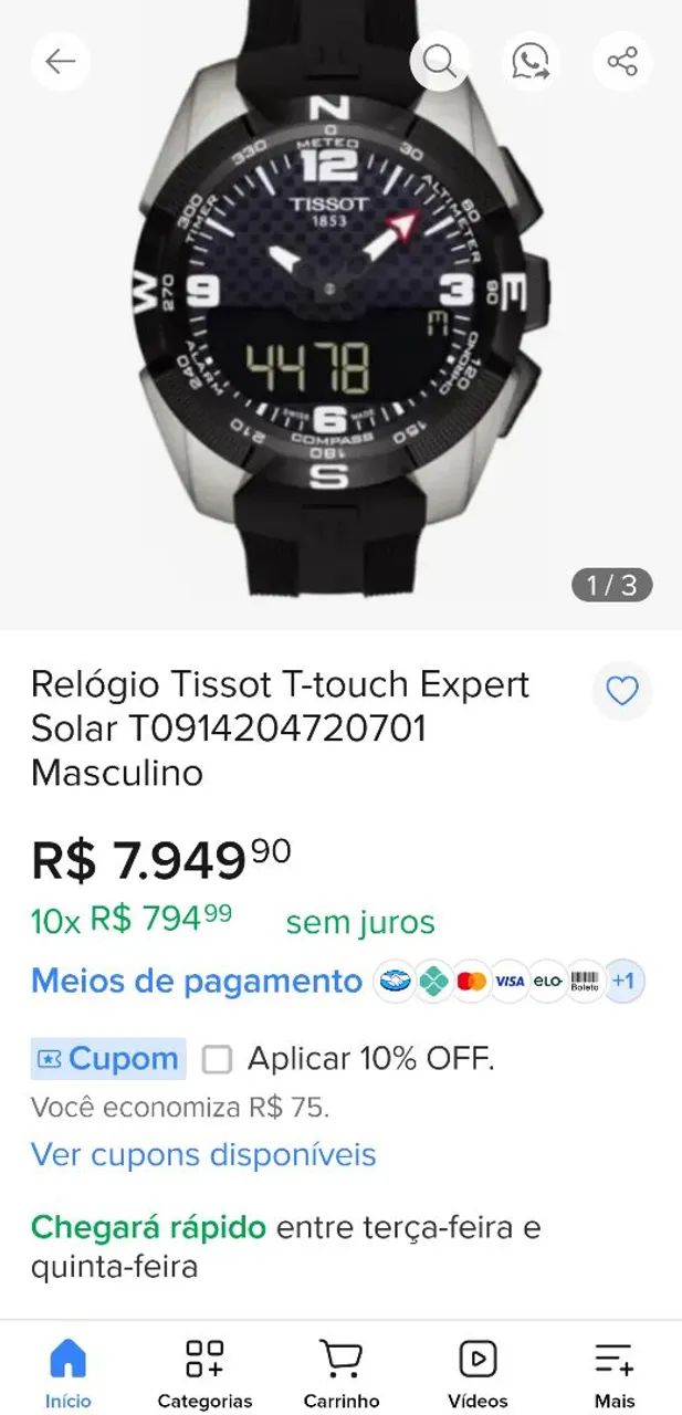 Relógio Tissot Touch Solar - Foto 2