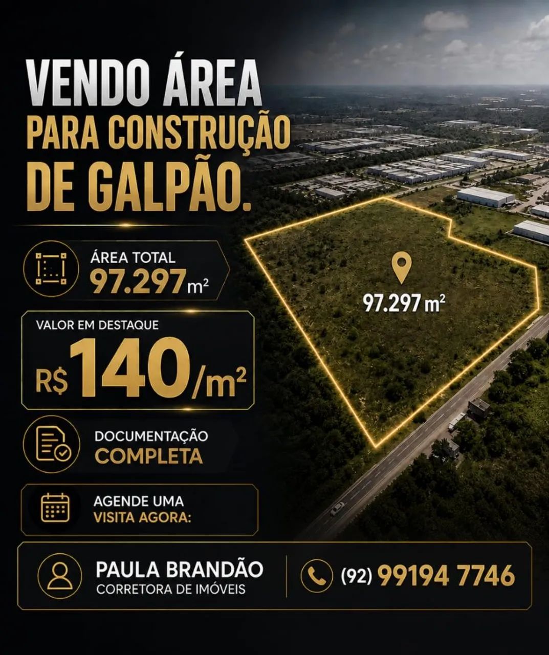 VENDO ÁREA  INDUSTRIAL- 97.297m2 - DISTRITO INDUSTRIAL 2
