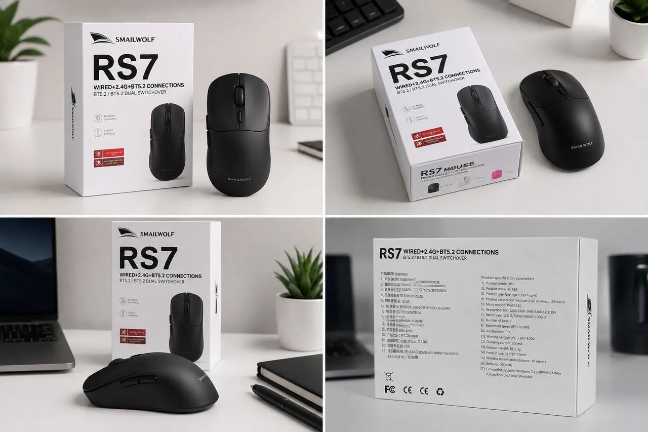 SMAILWOLF RS7 ? Mouse Gamer Sem Fio - Foto 5