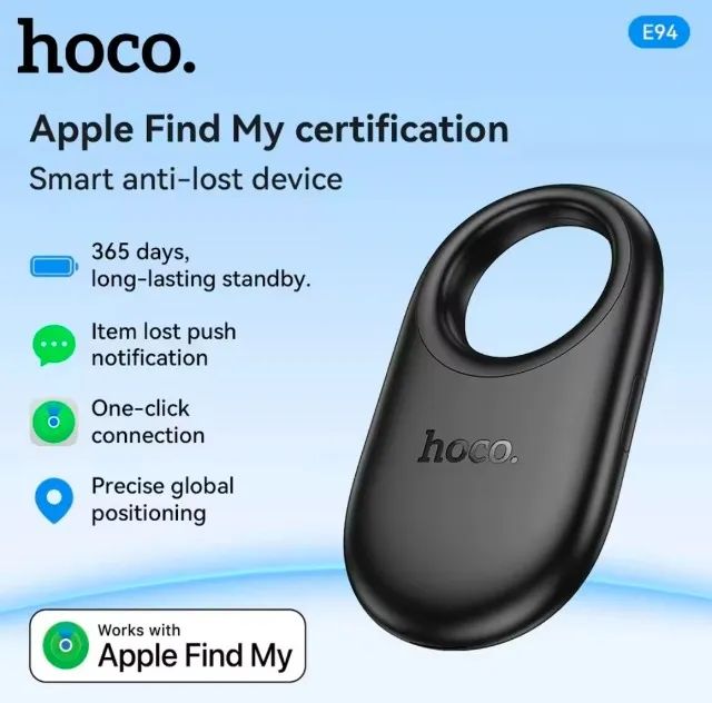 Rastreador air tag (Hoco E94) compatível com iPhone Find My (iPhone e iPad)