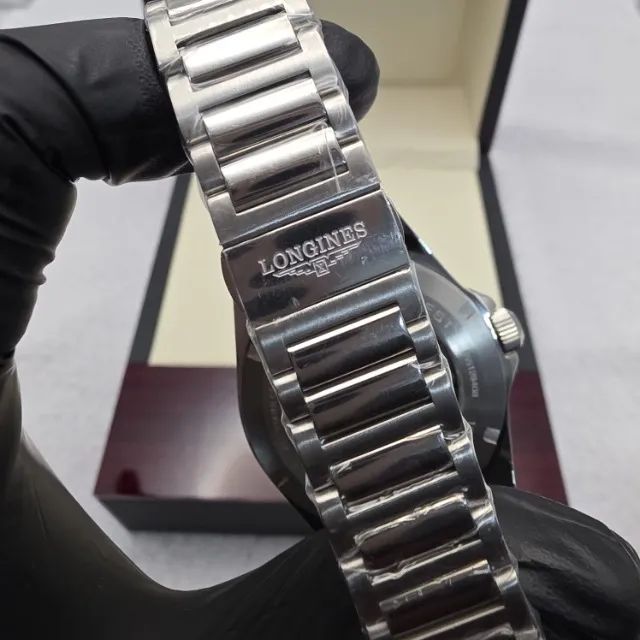 Relógio Longines Conquest Automático Premium Masculino Aço Inox Visor Azul - Foto 4
