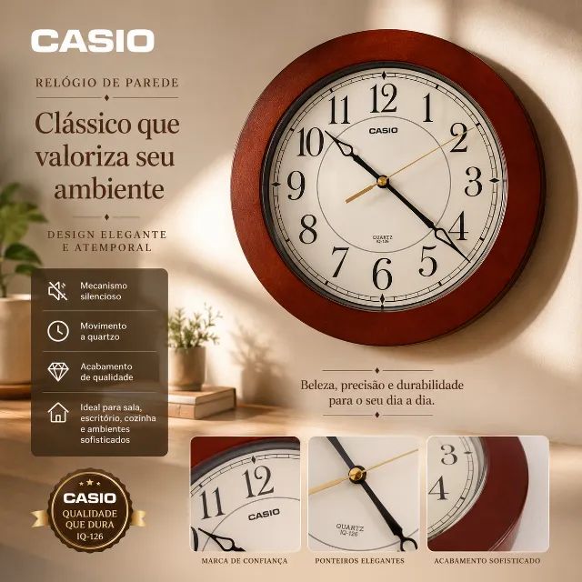 Relógio de Parede Casio Novo