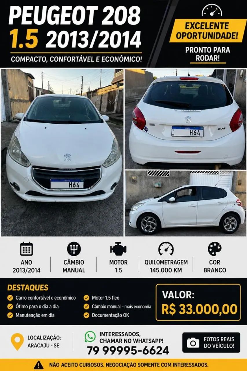 Peugeot 208 208 Active/Active Pack 1.5 Flex 8V 5p 2014