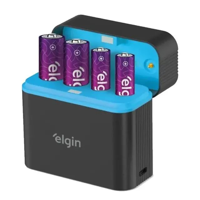 Carregador Elgin Usb-c 46rscusbcx04 4 Pilhas Aa/aaa 5v - Foto 5