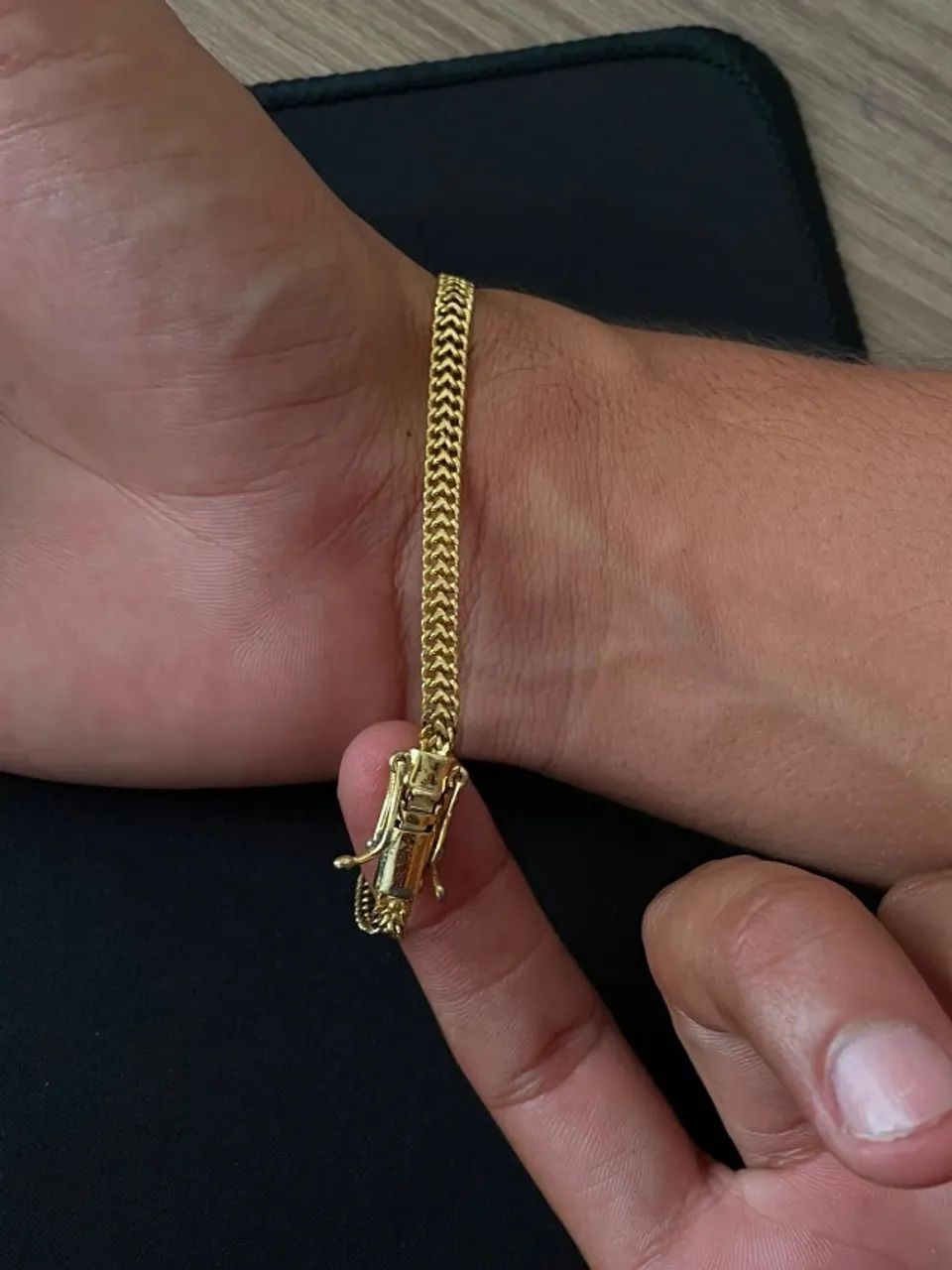 Conjunto corrente e pulseira 18k 3 mm - Foto 2