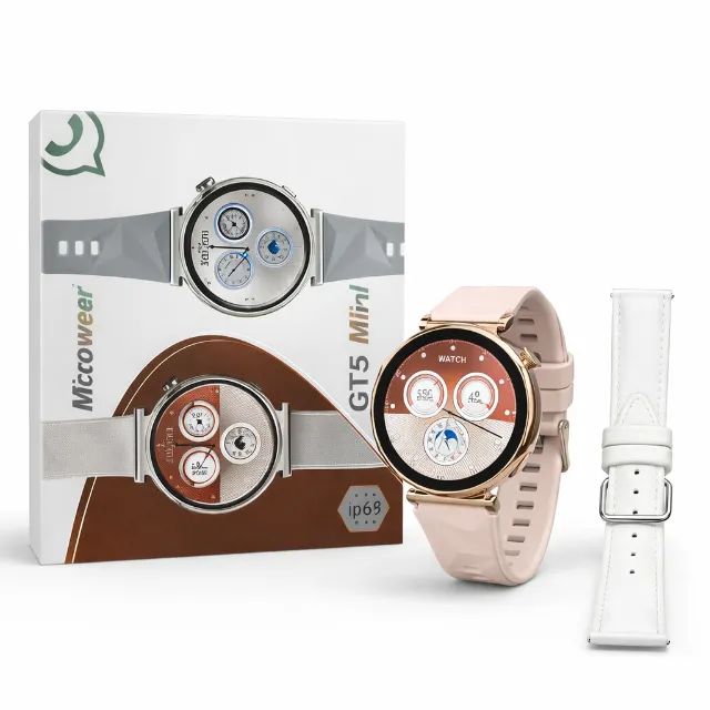 Relógio Smartwatch Redondo Microwear Gt5 Mini 41mm Séries 11 Feminino Infantil Ips ChatGPT