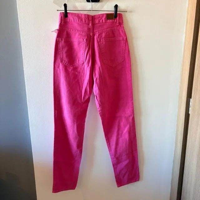 calça mom jeans rosa - Foto 2