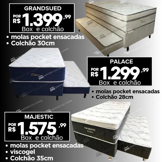 Bicama bibox base e colchão  ou conjugada espuma ou molas base com auxiliar Bonsono    - Foto 3