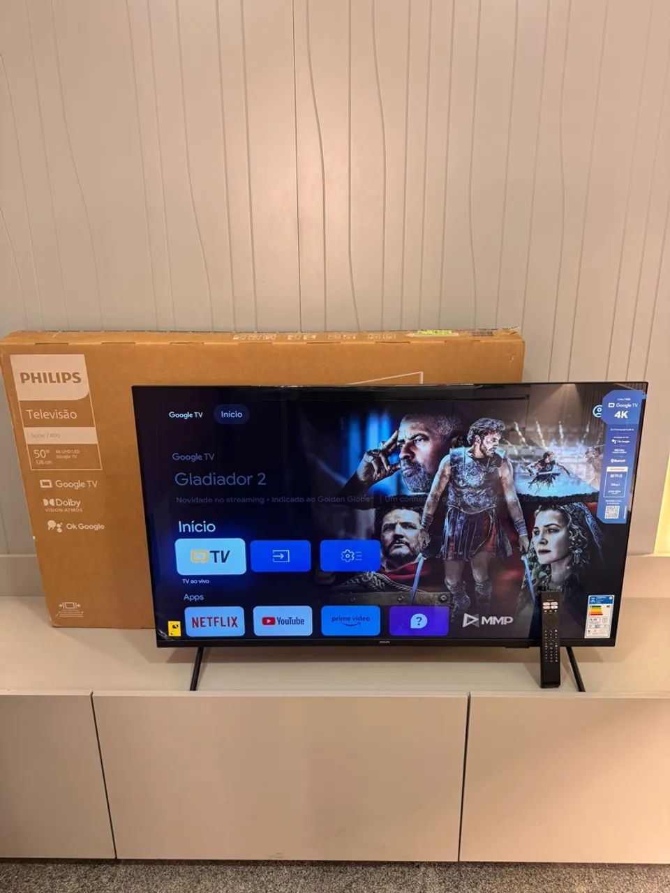 (PEGO TV MENOR) TV SMART 50 Polegadas Google TV 4K 