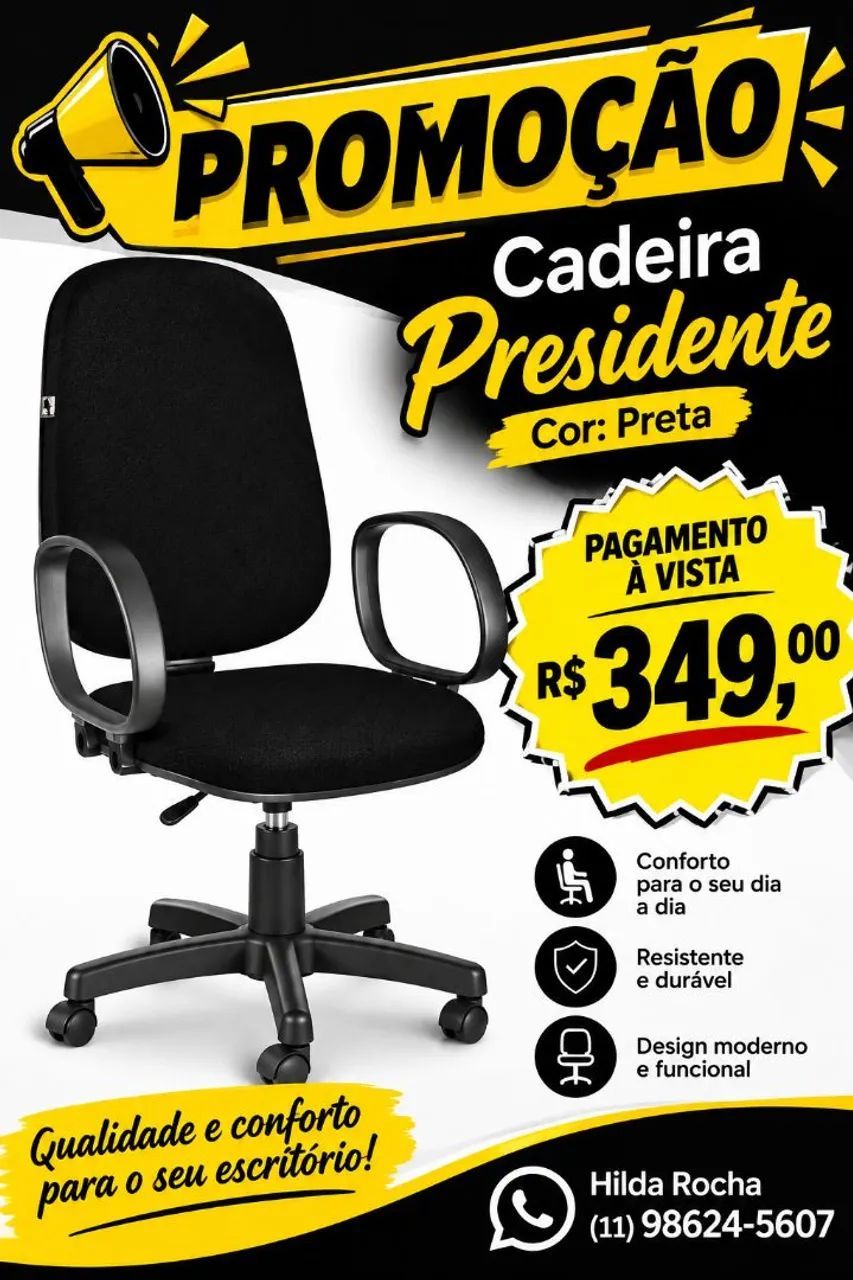 Cadeira Presidente Nova Com Garantia.