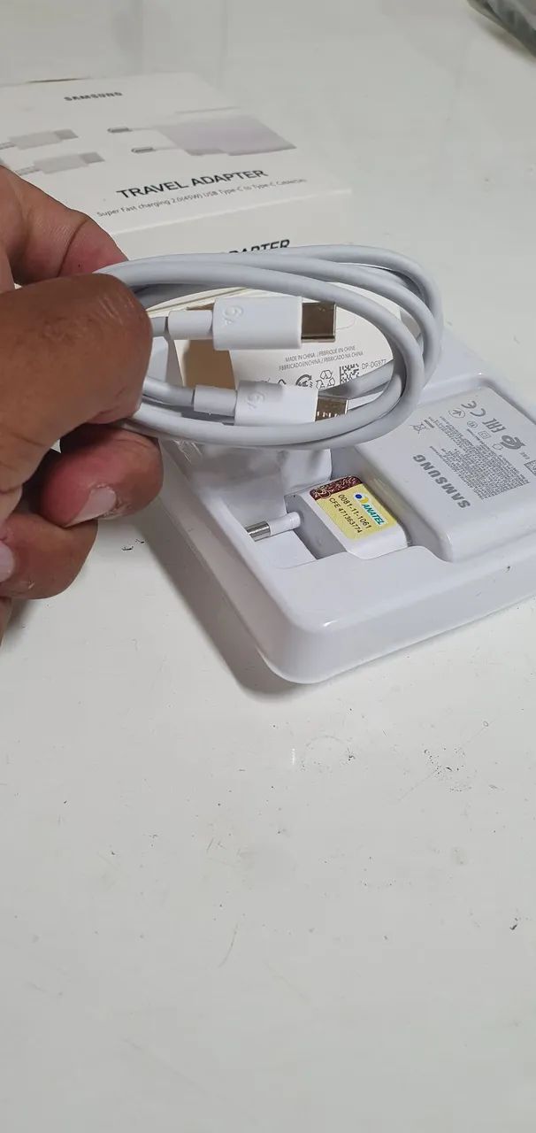 Carregador Samsung branco recarga rápida entrada tipo C - Foto 5