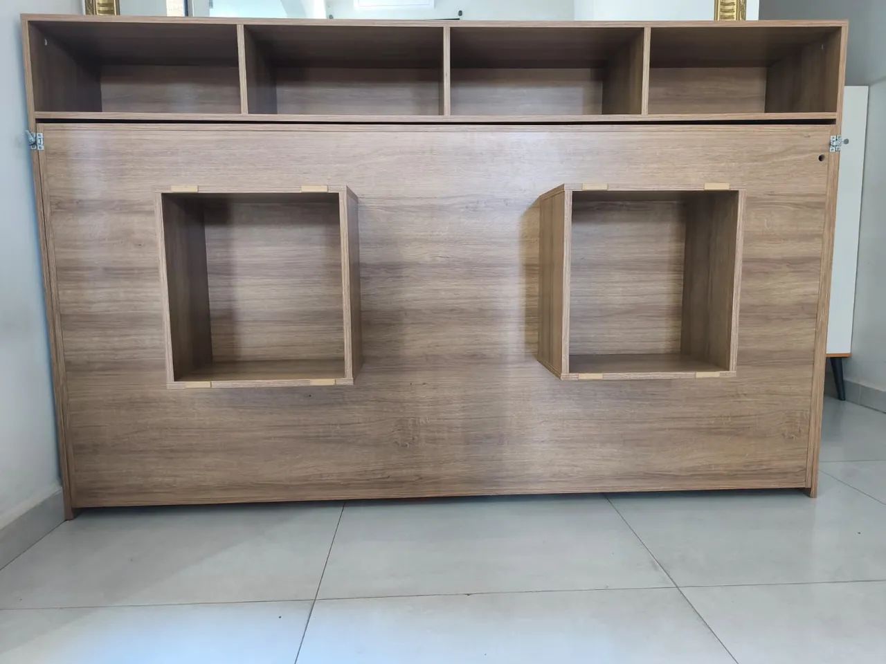 Cama Retratil Horizontal Solteiro Amêndoa (obs: da para retirar montada)