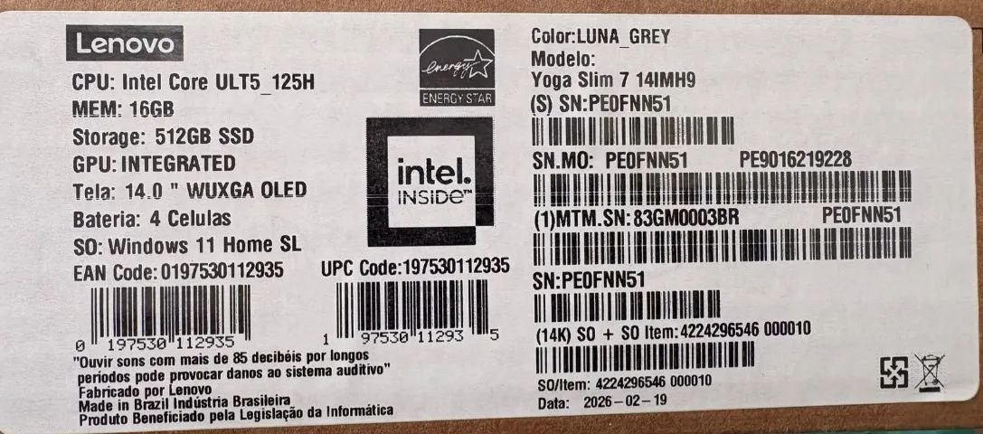 NOTEBOOK LENOVO YOGA SLIM