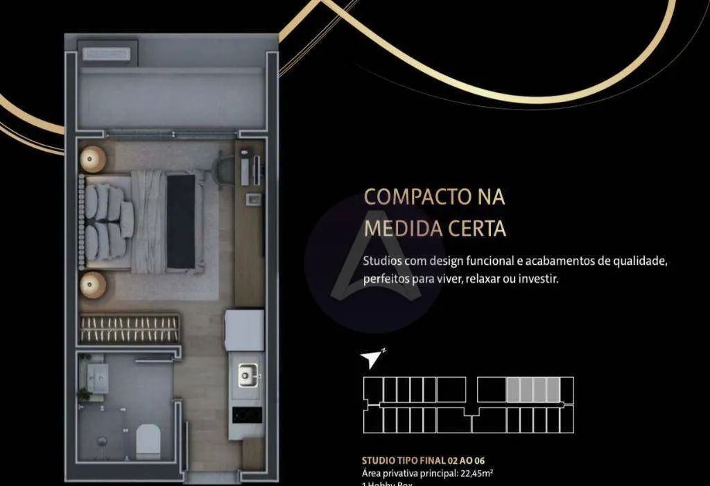 Studio à venda, 22 m² por R$ 315.000 - Campeche - Florianópolis/SC - Foto 3