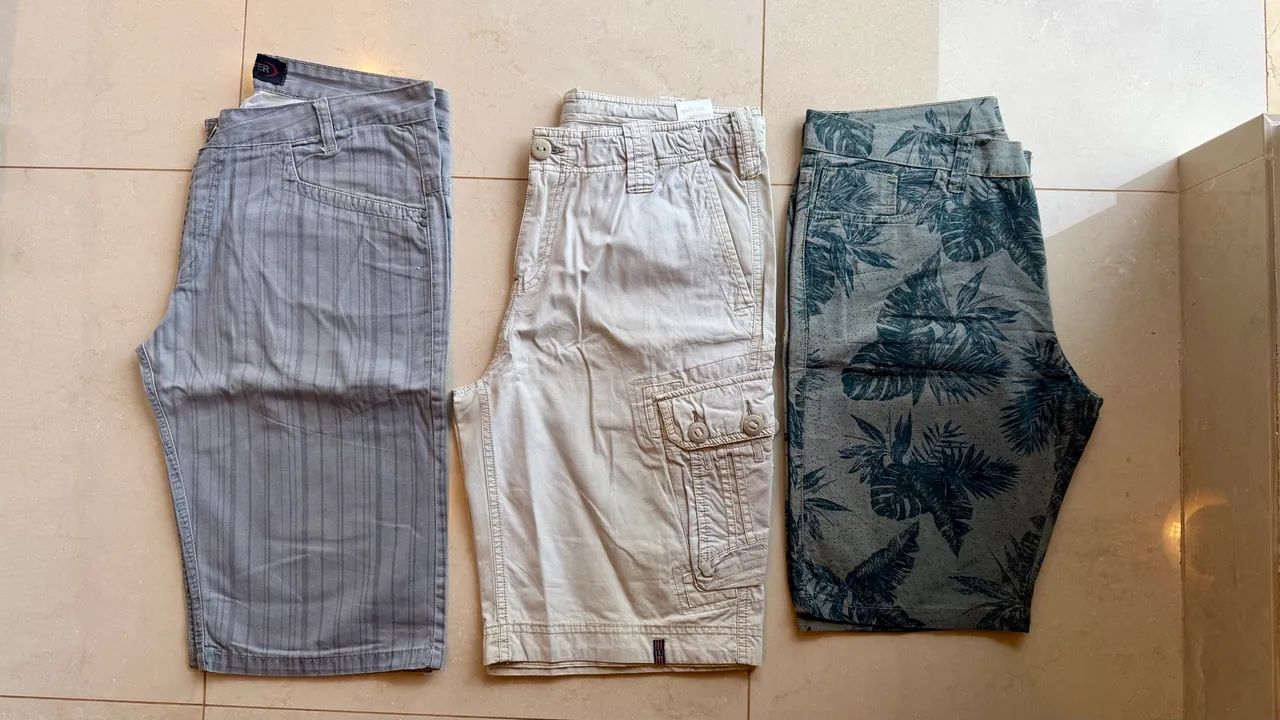 Kit com 3 bermudas tamanho 44