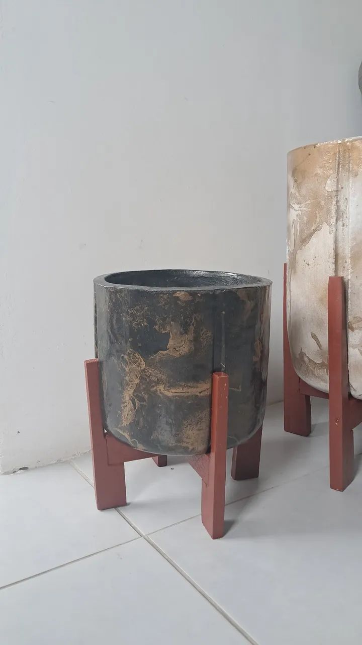 Vasos com base de madeira - Foto 4