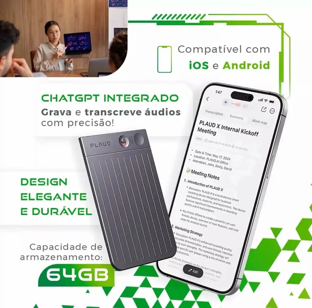 PLAUD NOTE - Gravador com Inteligência Artificial - Foto 2