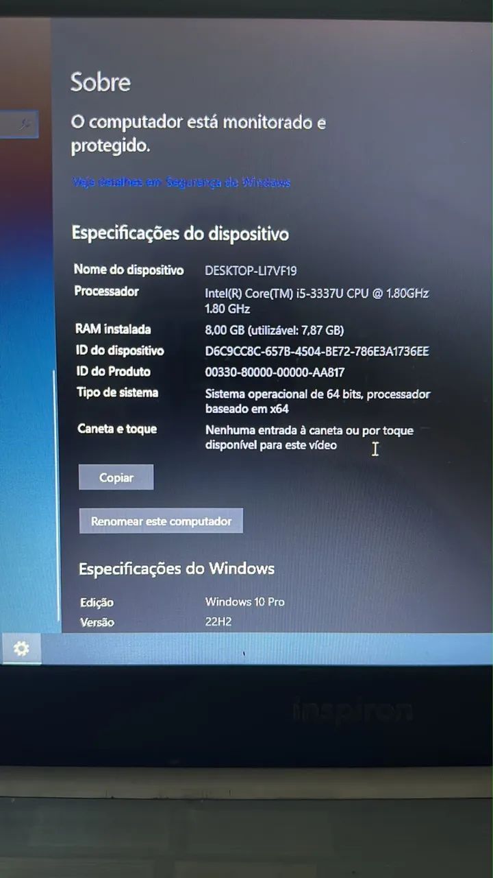 Notebook Inspiron Dell i5 - Foto 2