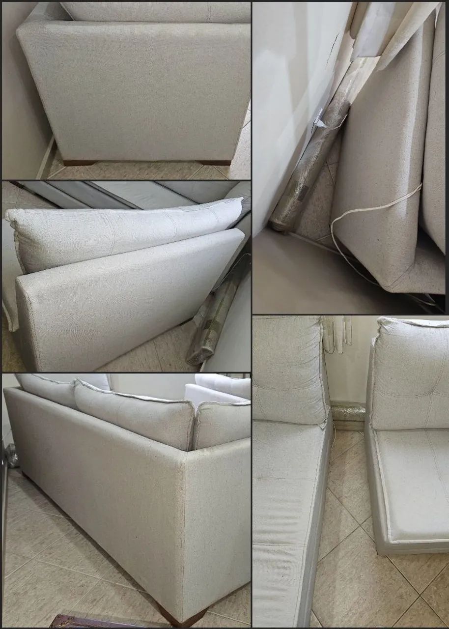 Sofá Canto Modular em L - Cinza claro em linho - Foto 4