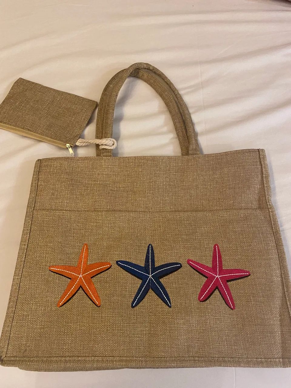 Linda Bolsa de linho sintético.