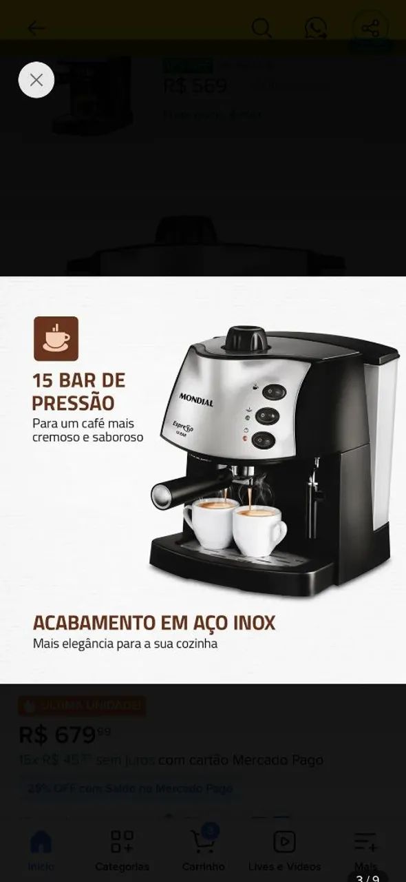 Cafeteira elétrica expresso