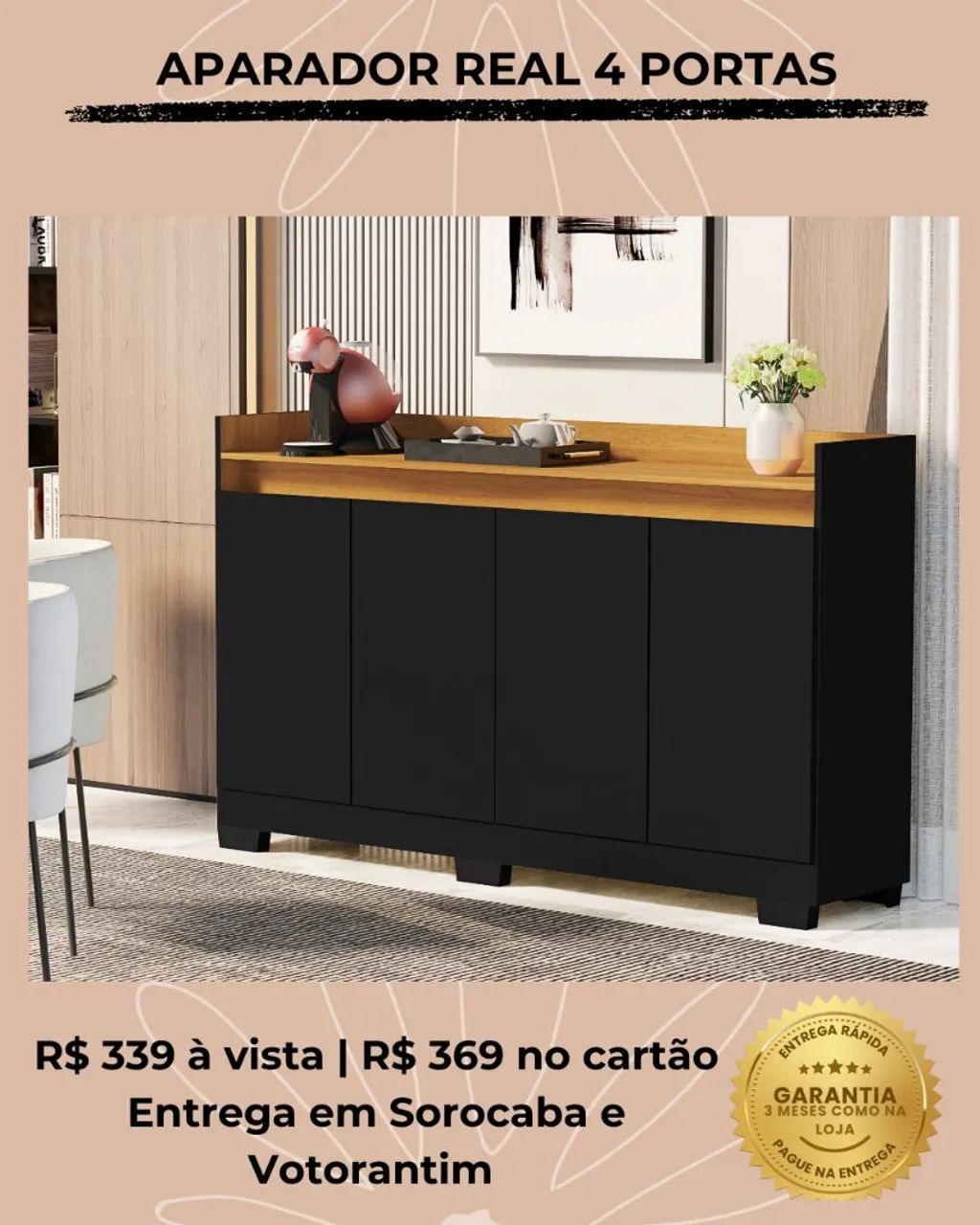 Buffet Real 4 Portas - Sala / Recepção Entrega IMEDIATA 