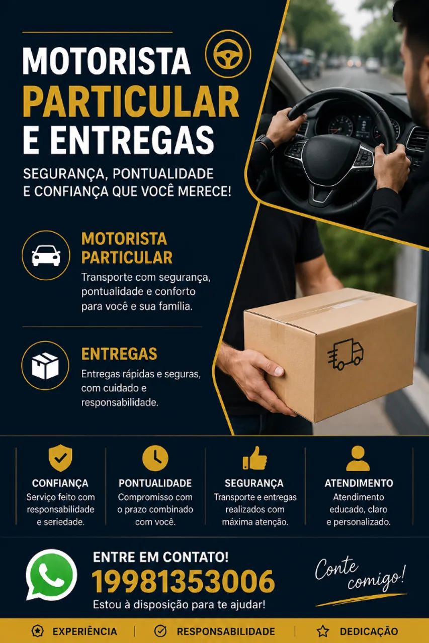 Motorista particular e entregas(Carro e Moto)