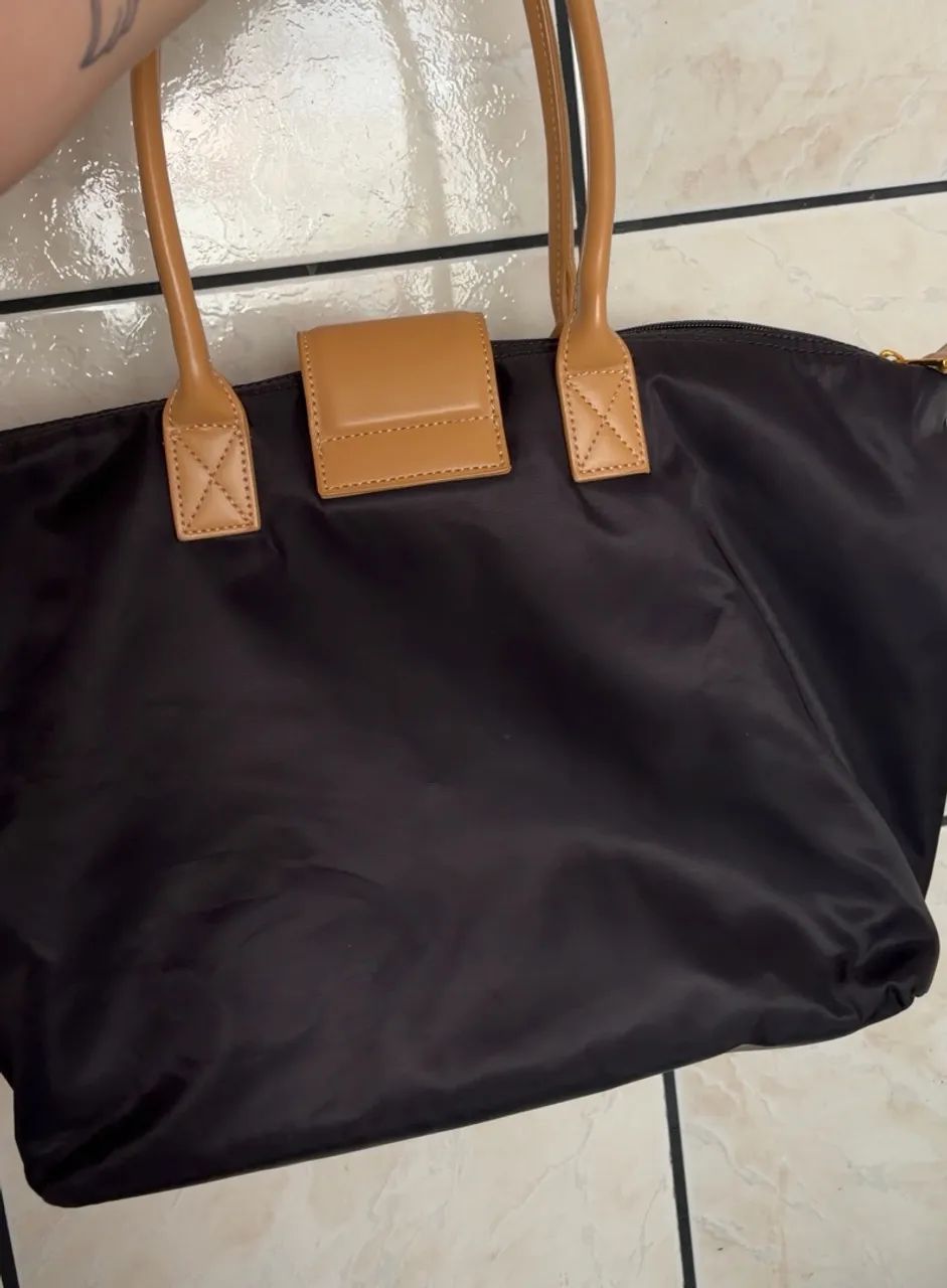 Bolsa Shopper Nylon Preta Santa Lolla - Foto 3