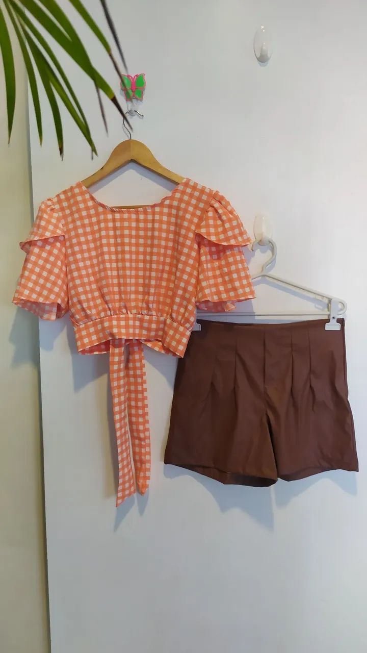 Short em Pu Tam G e blusa xadrez  - Foto 2