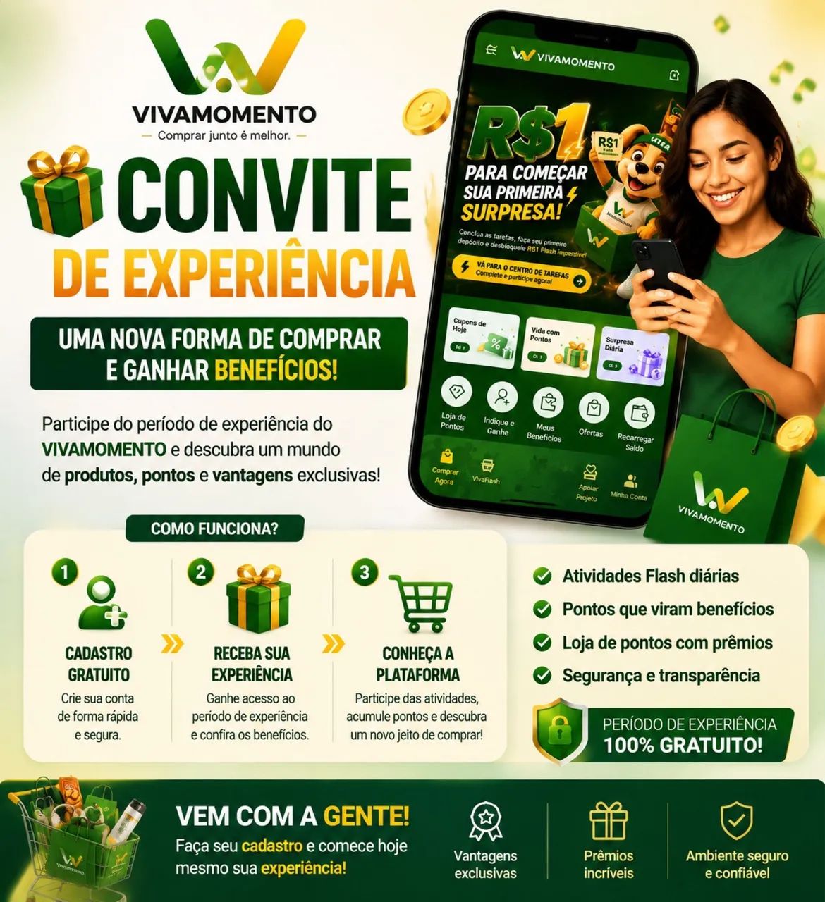 Teste a plataforma VIVAMOMENTO R$60